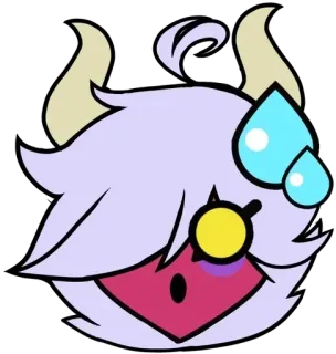 😰 demon, creature, monster, sweating, cartoon telegram sticker
