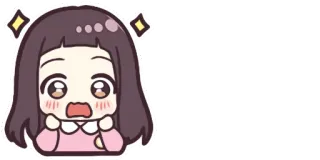 ❤️ Fille animé, Kawaii, Mignon, Choqué, Surpris, Étincelle telegram sticker