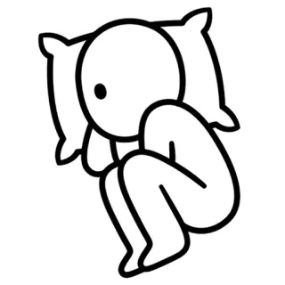 🙁 stick figure, person, sleeping, pillow, sad, lonely telegram sticker