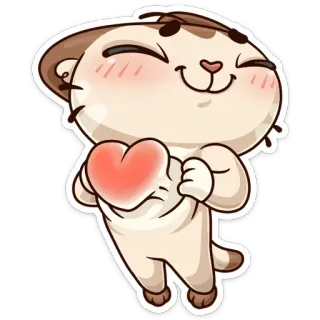 😍 chat, amour, cœur, mignon, animal, sticker telegram sticker