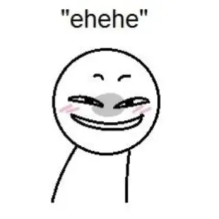 😏 ehehe người que, bản vẽ, khuôn mặt, nụ cười, dễ thương telegram sticker
