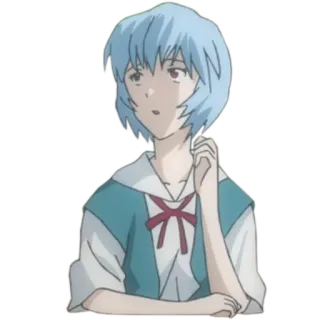 😟 Rei Ayanami Neon Genesis Evangelion Anime, Desenho animado, Retrato, Rei Ayanami, Evangelion, Personagem whatsapp sticker