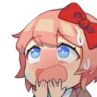 😳 Sayori Doki Doki Literature Club! Anime, Cartone animato, Kawaii, Panico, Carino telegram sticker