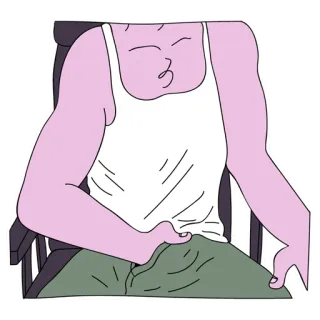 😏 Dibujo animado, Sentado, Silla, Casual, Persona whatsapp sticker