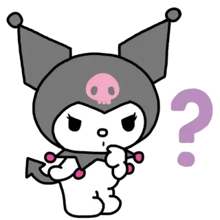 ❓ Kuromi ? Куроми, Sanrio, Аниме, Вопрос, Кавай, Милый, Мультфильм telegram sticker