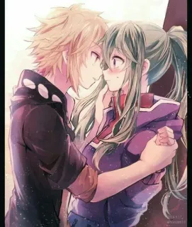 😘 Anime, Romance, Coppia, Bacio, Fanart telegram sticker