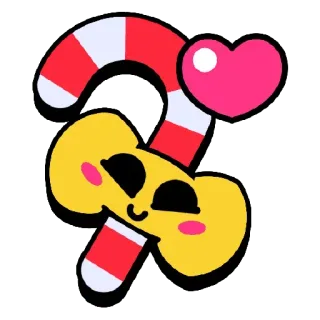 💓 Cartoon, Zuckerstange, Herz, Fröhlich telegram sticker