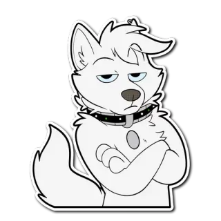 💬 hond, wolf, furry, dier, cartoon, wit telegram sticker