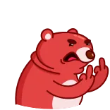 🤬 bear, middle finger, offensive telegram sticker