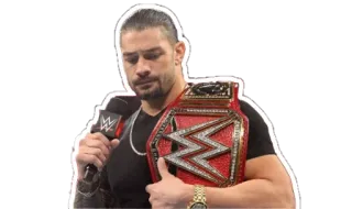 😔 Roman Reigns wwe, wrestling, sports, championship, belt, roman reigns telegram sticker