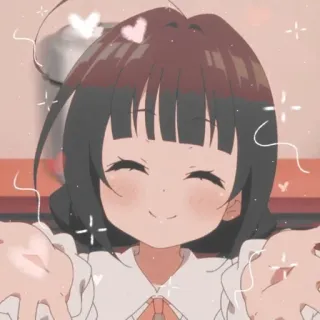 💗 Anime, Lindo, Chica, Kawaii, Dibujos animados, Dulce, Corazones telegram sticker