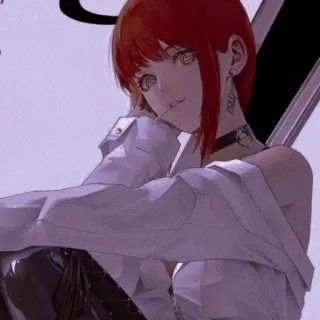 🍷 Makima Chainsaw Man Аниме, Человек-бензопила, Макима, Манга telegram sticker