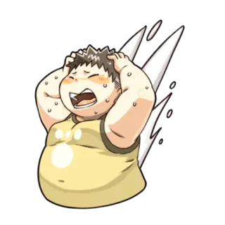 😀 cartoon, sweating, panic, upset, exasperated telegram sticker