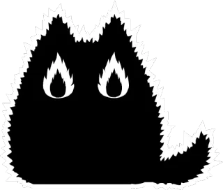 😡 Cartoon, Monster, Gruselig, Schwarz, Augen, Simpel telegram sticker