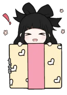 🎁 lindo, anime, kawaii, chica, ilustración, dibujos animados, alegre, contento telegram sticker