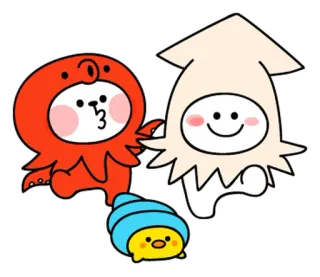 🌼 fofo, animais, criatura marinha, desenho animado telegram sticker