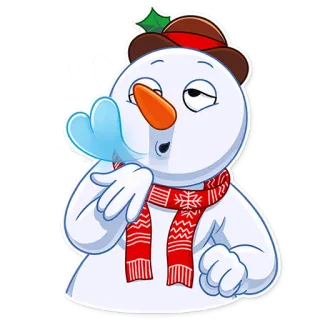 😘 muñeco de nieve, invierno, frío, nieve, vacaciones, Navidad, bufanda, gorro, nariz de zanahoria whatsapp sticker