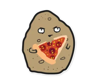 🍕 potato, pizza, food, cartoon, funny, snack, eat telegram sticker