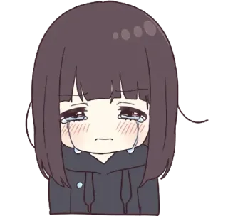 😢 Аниме, Грустно, Плачущий, Девушка, Слезы, Мультфильм telegram sticker