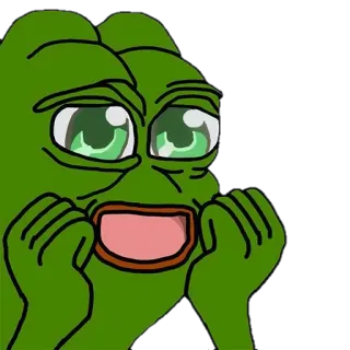 😐 Pepe the Frog pepe, sapo, meme, reação, chocado, surpreso, desenho animado whatsapp sticker