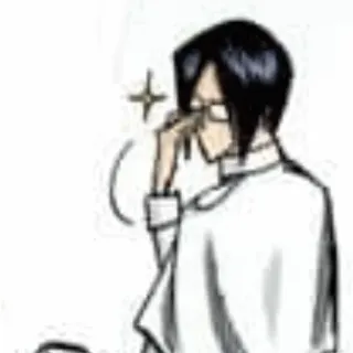 🇩🇪 Uryu Ishida Bleach Anime, Manga, Occhiali, Dito, Personaggio, Uryu, Ishida telegram sticker