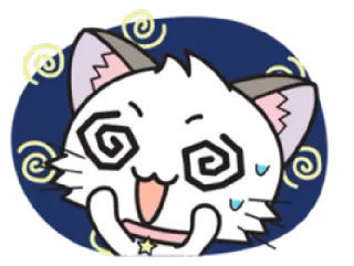 😮 gato, desenho animado, tonto, fofo, animal, adesivo whatsapp sticker
