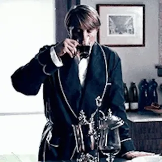 ☕️ Hannibal Lecter Hannibal hannibal, hannibal lecter, mad mikkelsen, picie, wino telegram sticker