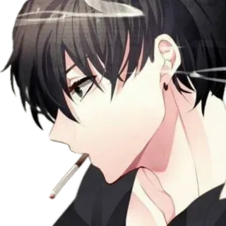 🚸 อนิเมะ, บุหรี่, สูบบุหรี่, วัยรุ่น, เด็กผู้ชาย telegram sticker