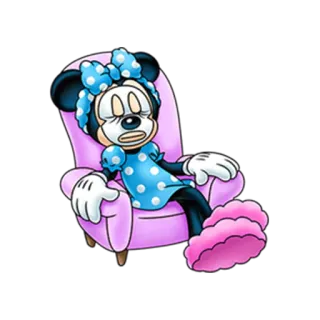 💄 Minnie Mouse Minnie, cartone animato, Disney, personaggio, stanco telegram sticker