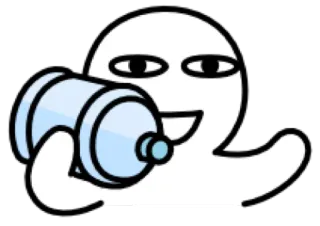 😀 figur, wasserflasche, cartoon, person, getränk, illustration telegram sticker