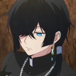💎 animé, personnage, cheveux noirs, yeux bleus telegram sticker