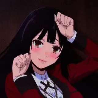 ♣️ Yumeko Jabami Kakegurui anime, girl, kakegurui, yumeko jabami, gambling, school uniform telegram sticker