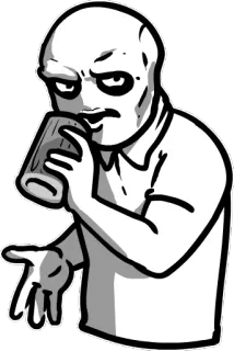 😟 uống, hoạt hình, người, nhân vật, phác thảo telegram sticker