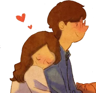 😛 amour, couple, affection, câlin, coeur whatsapp sticker