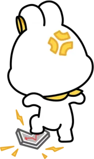 😡 pegatina, enfadado, dibujos animados, conejo, caminando telegram sticker