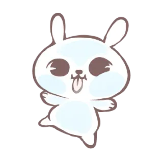 🎀 thỏ, dễ thương, động vật, nhãn dán, hoạt hình telegram sticker