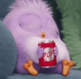 〰 POP Dessin animé, Oiseau, Pop, Boisson, Soda telegram sticker