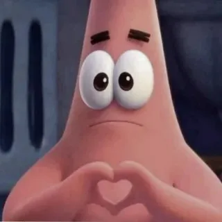 ✨ Patrick Star 뚱이, 스폰지밥, 손 하트, 만화, 캐릭터 telegram sticker