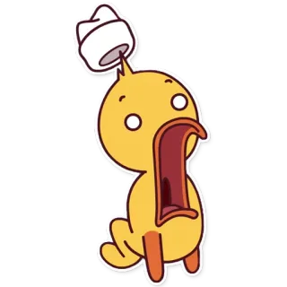 😱 утка, мультфильм, смешной, удивлённый, животное, жёлтый telegram sticker