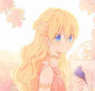 🌨️ Anime, Dessin animé, Fille, Personnage, Cheveux blonds, Yeux bleus whatsapp sticker