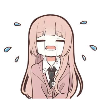 😭 płacz, smutny, anime, dziewczyna, łzy, kreskówka, kawaii telegram sticker