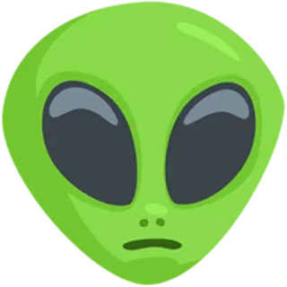 👽 Alien, Espace, Extraterrestre, Vert, Emoji, OVNI telegram sticker