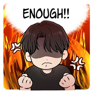 😡 ENOUGH!! anger, upset, cartoon, exclamation, enough telegram sticker