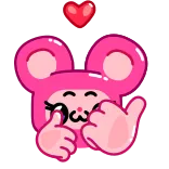 ๐ cute, kawaii, heart, pink, cartoon, bear telegram sticker