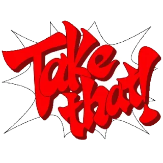 ❗️ Take That! 感嘆符, 赤, 白, 吹き出し telegram sticker