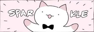 😃 SPARKLE Katze, Glitzer, süß, Schleife, Cartoon, kawaii telegram sticker