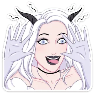 😄 Anime, Fantasy, Meisje, Duivel, Horens, Sticker telegram sticker