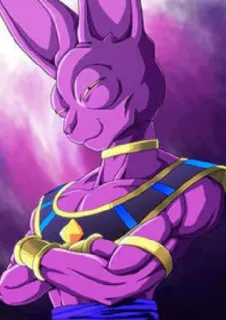 😎 Beerus Dragon Ball Anime, Dessin animé, Personnage, Beerus, Dragon Ball, Chat violet, Dieu de la destruction telegram sticker