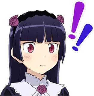 ❗ Ruri Gokou Oreimo Anime, Dziewczyna, Słodkie, Zaskoczona, Ruri Gokou, Oreimo telegram sticker