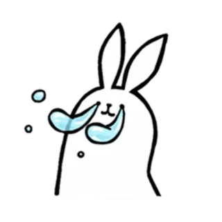 😭 lapin, lapinou, mignon, triste, pleurant, larmes, dessin, animal whatsapp sticker